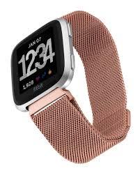STAINLESS STEEL MESH BAND FOR USE WITH FITBIT VERSA ROSE GOLD - New
