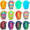 Mini 3D Printed Dragon Eggs with Dragon Inside, Articulated Crystal Dragons 3D Printed Animals Easter Egg Fillers, Easter Basket Stuffers Christmas Fidget Toys Gifts for Kids (12pcs-withoutkeychain)