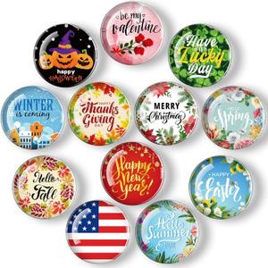 Set of 12 Refrigerator Magnets Glass Seasonal Magnets for St. Patrick's Day Irish Easter Spring Festival Fridge Decorative Magnet for Home Whiteboard Classroom Office