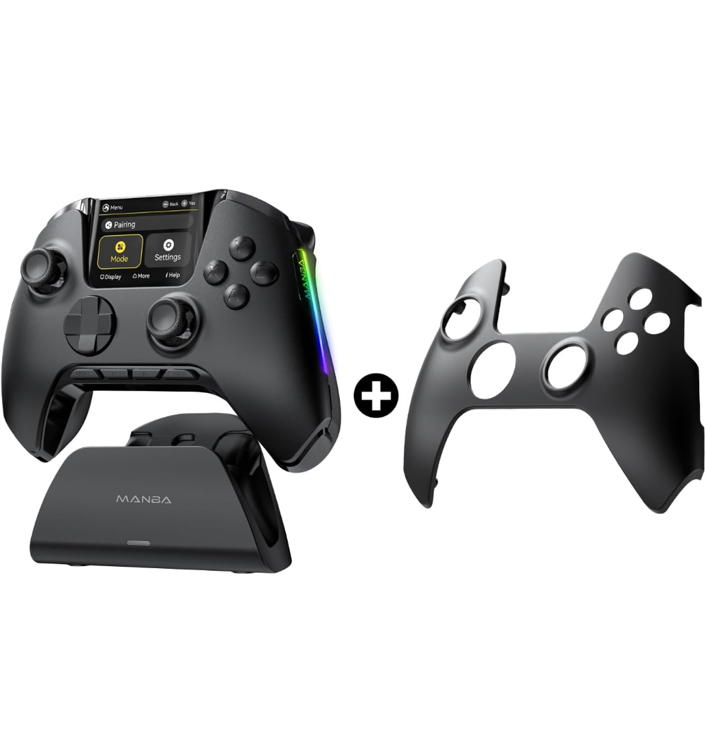 Manba Magnetic Cover (Black) One Interactive Screen Wireless Gaming Controller (Black)