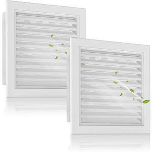 2-Pack Paintable Gable Vents - 18" x 18" Aluminum with Screen, Maximize Ventilation in Attics and Sheds, Vent Opening: 16" x 16"