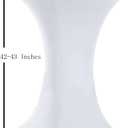 Tina's 4 Pack 36x43 Inch Highboy Spandex Cocktail Table Covers, White, Fitted Stretch Cocktail Table Tablecloth for Round Tables