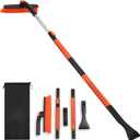 EcoNour 53 3 in 1 Extendable Snow Brush with Ice Scraper for Car Windshield | 360 Pivoting Long Snow Brush for SUV, Truck, and Car | Winter Car Accessories