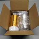 50 Pack Jumbo Cupcake Cups with Lids,LNYZQUS 5oz Foil Cupcake Muffin Liners,Disposable Ramekins Pans Muffin Tins,Large Baking Cups Cupcake Wrappers Holders -White in gold