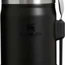 Stanley Classic Food Jar and Spork 14 oz | Vacuum Insulated Thermos Food Container | Wide Mouth Screw On Lid | Packable for Travel | Stainless Steel with Leakproof Lid | BPA-Free | Black 2.0