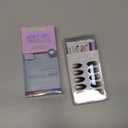 BTArtbox Press On Nails Short  Grave Shine, Sparkle Black Almond Press On Nails with Nail Glue, Soft Gel Glue On Nails in 16 Sizes  32 Stick On Nails Kit