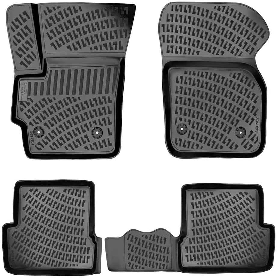 Mazda 3 2010-2013 Custom Fit Floor Mats Rubber 3D Car Mats Laser Measured Floor Liners All Weather Heavy Duty Waterproof Odorless Non-Slip TPE (Front & Rear, Black)