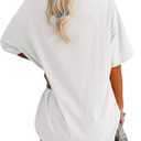 luwita Oversized T Shirts for Women Loose Fit Crewneck Short Sleeve Tops Summer Casual Blouse Y2K 2026 Basic Tees (White, S)