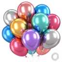 Patimate Balloons Assorted Colors 100 Pack 12 Inch Colorful Chrome Metallic Rainbow Party Balloons for Birthday Wedding Birthday Baby Shower Christmas Carnival Party Decorations Arch Garland
