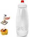 Batter Mixer and Dispenser with Whisk Ball, 1000ml Silicone Squeeze Pancake Batter Dispenser and Mixer, Stand Base and Leak-proof Sealing Ring for Pancakes Crepes Waffle Muffins Cupcakes