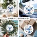 8 x Whale Tail 2025 - Double Sided Ceramic Ornaments for Christmas Tree Decorations, Present for Animal Lover, Hanging Decoration, Whale Gifts for Women, Friend, Family, Coworker
