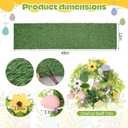 12" x 48" Easter Grass Table Runner with 5.7 Ft Easter Floral Egg Garland, Artificial Grass Table Runner Decorations for Spring Farmhouse Home Party Table Decor