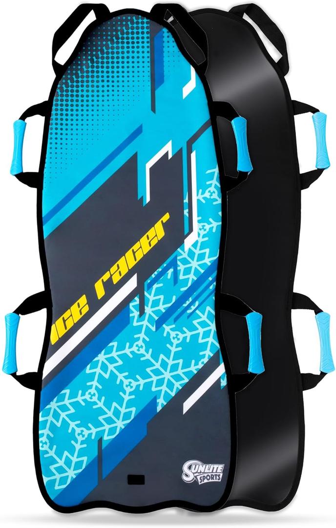 Sunlite Sports Snow Sled Foldable or Foam Style Toboggan for Kids & Adults, Reinforced Bottom, Durable Stitching & Ergonomic Handles Lightweight & Portable Winter Sled,2.1) Arctic Breeze 45" Foldable Sled