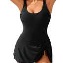 AI'MAGE Womens One Piece Swimdress Tummy Control Swimsuits Tie Knot Skirt Bathing Suit S-3XL (XX-Large)