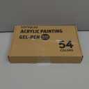 languo Acrylic Gel Pens for Coloring, 54 Colors Set 3D Acrylic Paint Pens with 1.0mm Bullet Tip for Adult Coloring, Colored Gel Pens for Black Paper, Rock, Glass, Fabric, DIY and Art Crafts Supplies