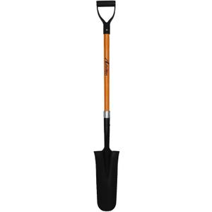 Ashman Drain Spade Shovel (1 Pack) - 48 Inches Long Handle Spade with D Handle Grip - Durable Handle with a Thick Metal Blade - Multipurpose Premium Quality Orange Shovel.
