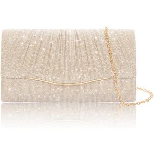 Sdfvsdg Clutch Purses for Women Formal Evening Bag Handbags Crossbody Bag Wedding Bag for Cocktail Prom Party Wedding Engagement (Champagne)