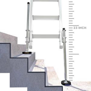 23" Ladder Levelers for Type II,I and IA Extension Ladders up to 32,with Anti-Slip Threaded and Adjustable Extension Ladder Legs for Stairs and All Surfaces - Extented Version23" (60CM*1 PAIR)