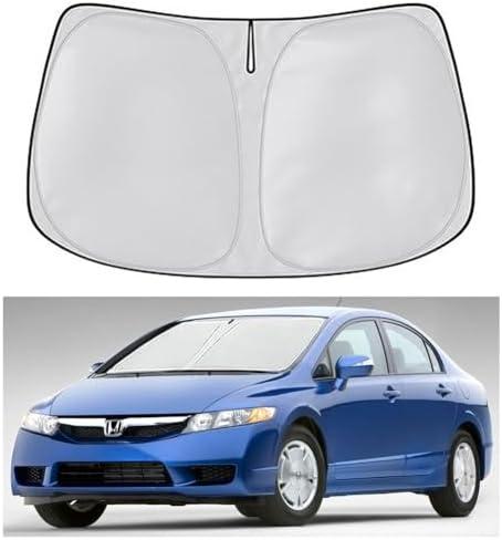 Windshield Sun Shade for Honda Civic 2006 2007 2008 2009 2010 2011, Front Window Shade Sun Visor Protector Honda Civic Accessories Foldable Sunshade Blocks UV Rays Keeps Your Car Cooler