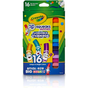 Crayola Pip-Squeaks Skinnies Washable Markers, Assorted Colors 16 ea