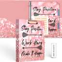EYROZILL 3 Ring Binder 1 Inch for Letter-Size Paper with 5-Tab Dividers, Cute Pink 8.5" x 11" Three Ring Binders with Clipboard for Women School Office Supplies, Stay Positive