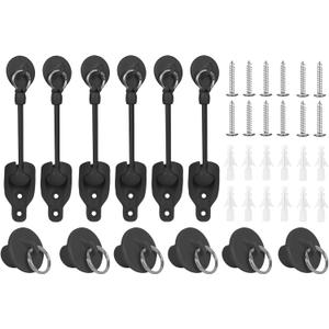 Coolaroo Replacement Part Roller Shade Hardware Bungee Kit and End Cap Tie Downs for Coolaroo Outdoor Roller Shade (3, Black)