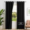 NICETOWN 100% Blackout Curtains for Bedroom, Room Darkening Plylux Black Curtains 84 Inch Long Thermal Insulated Grommet Window Drapes for Living Room, 52" W x 84" L, 2 Panels