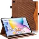 Case for Samsung Galaxy Tab S6 Lite 2024/2022/ 2020 10.4 inch Case PU Leather Card Holder (SM-P620/P625/P613/P619/P615/P610) Multi-Angle Galaxy Tab S6 Lite, Brown