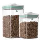 FAFAFLYER Dog-Cat POP Treat-Airtight jar-Container - 1.3 Qt/1.2 L and 2.2 Qt/2 L (2PC) | Stackable One-Touch Opening | For Snacks Candy Salt Herbs Spices | BPA-Free