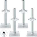 Zonon 4 Pack 12" Adjustable Leveling Jacks Scaffolding Hollow Screw Jacks with Base Plate for Baker Style Scaffolding Baker Scaffold