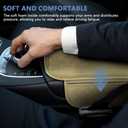 Car Center Console Cover, 12"×7.87" Leather Arm Rest Cover for Car, Comfortable Armrest Seat Box Cushion with Pocket, Armrest Cover Protector Universal Car Interior Accessories (Beige)