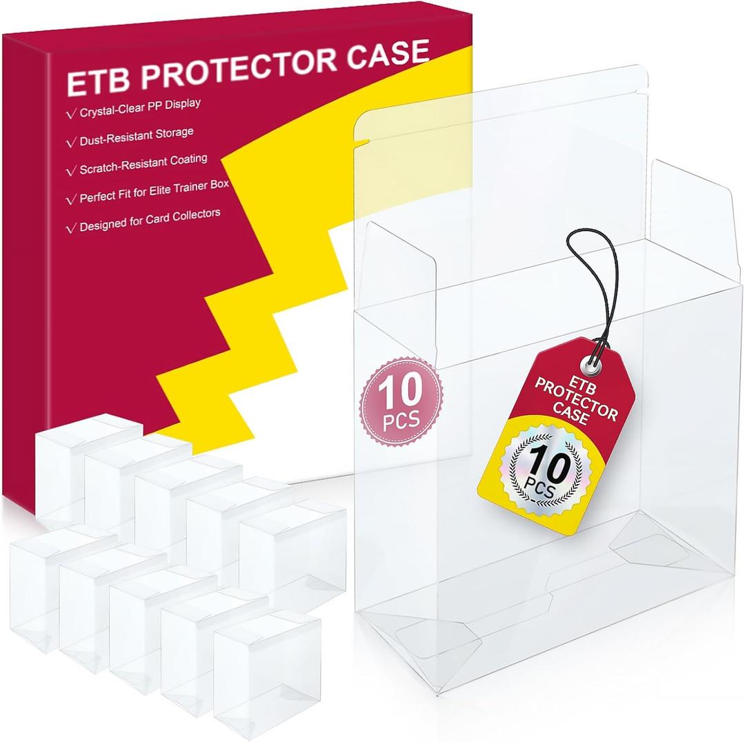 10 Pcs PKMN ETB-Protector Case, Elite Trainer Box Protector, ETB-Box Plastic Display Case-Compatible with Elite Trainer Boxes, Scratch-Resistant Material