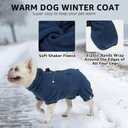 SCENEREAL Fleece Dog Winter Coat with Harness Built in, Soft Pajamas Warm Dog Sweater, Cold Weather Pet Jacket Jumpsuit Apparel Outfit for Small Dogs Walking Hiking Sleep, Navy S