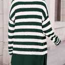 PRETTYGARDEN Women's Winter Striped Cardigan Sweaters Long Sleeve Button Down Open Front Chunky Knit Oversized Sweater Coat (S)