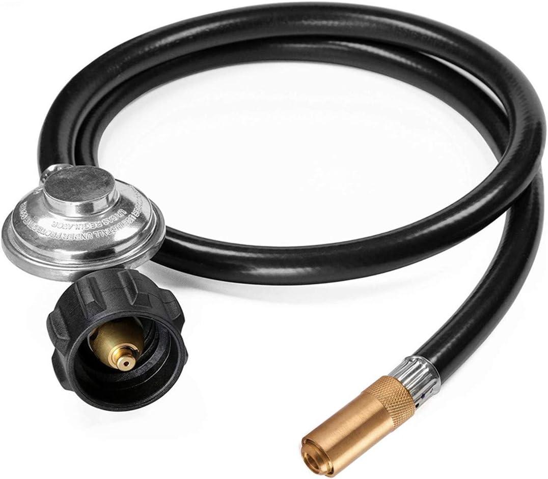 DOZYANT 6 Feet Propane Regulator and Hose for Blackstone 17inch and 22inch Table Top Griddle, Replacement Parts Connect to Large Propane Tank