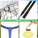 BAGAIL Portable Badminton Net Set, Pop-Up Net with Carry Case, Complete 4 Racket Set for Backyard, Park & Beach Games, Quick Setup Indoor Outdoor Sports Equipment for Backyard Fun