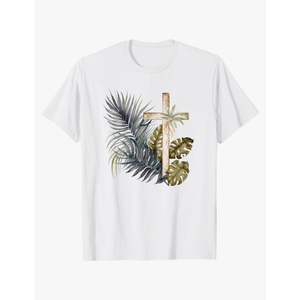Palm Sunday Cross Christian Religious Art Palm Art T-Shirt Small