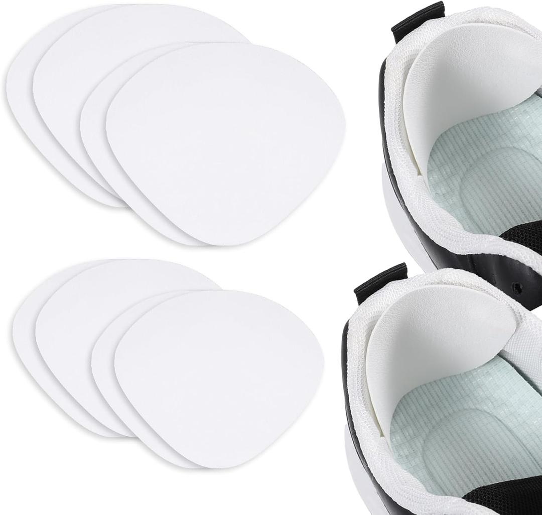 8pcs 2 Sizes Shoe Heel Repair, Heel Pads for Shoes, Self-Adhesive Inside Shoe Patches Kit, Quick Self-Adhesive Hole Repairs for Sneakers and Flats, Heel Pads (White)