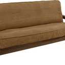 Blazing Needles Solid Microsuede Double Corded 8" to 9" Futon Cover, Full, Saddle Brown