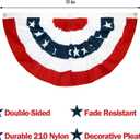 6PCS USA Patriotic Pleated Fan Flags - 3 x1.5 Ft American US Flag Buntings Banner Patriotic Bunting Flag Stars and Stripes Flag Bunting for Memorial Day The 4th of July and Labour Day (18INx35IN)
