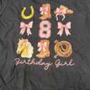 Coquette Bow 8th Birthday Girl Cowgirl 8 Year Old Western T-Shirt, Size M