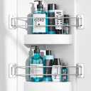 songsoso 2 Pack RV Shower Corner Storage Bar, Camper Shower Caddy, 713 Inches Adjustable Bathroom Organizer, Stainless RV Wall Accessories
