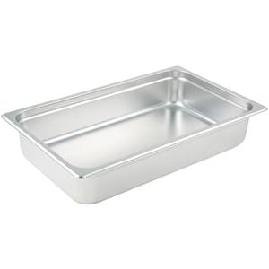 Winco Anti-Jamming Steam Pan, Full-Size x 4-Inch, Stainless Steel, Medium 2-Pack