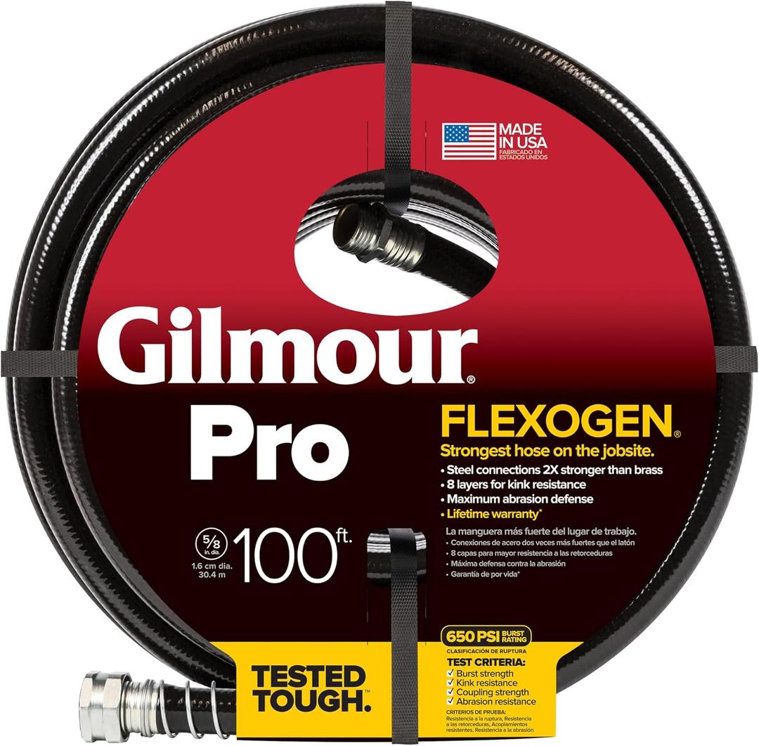 Fiskars Garden Watering 60058100Gt Flexogen Pro Hose, 5/8 By 100'