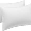 Amazon Basics Lightweight Super Soft Easy Care Microfiber Pillowcases, Standard size, 30" L x 20" W, Set of 2, Bright White, Pillows Not Included