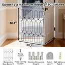 brenzo Retractable Dog Gate for Front Door, Sturdy Chew-Resistant Metal Pet Barrier with Adjustable Safety Gate for Doorways, Stairs, Hallway, Kitchen, Easy Installation, 30.7" Tall x 30.7" Wide