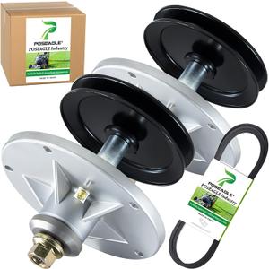 2 Pack 1001046 Spindle Assembly with 494199MA Spindle Pulley 37X88MA Belt 1/2x89 Replace Murray 492574ma Spindle Assembly 092574MA 094129MA 090905MA 094199MA for Murray 42 inch Deck Spindles
