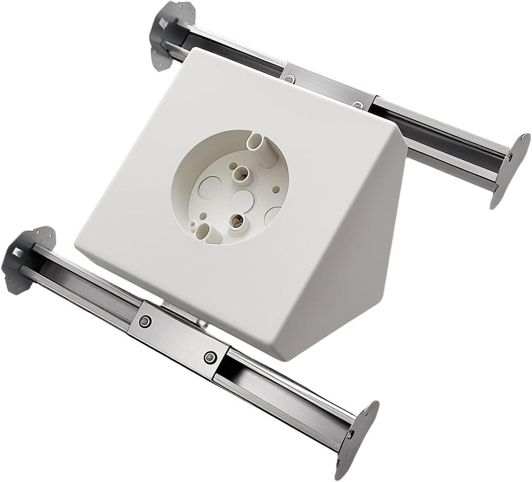 Ceiling Fan Mounting Bracket Kit,14.5 Cubicinches Adjustable Ceiling Fan Angle Mount Box Fits Cathedral Ceiling Angles of 80° or Up, White.