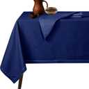 Native Fab Tablecloth 52x70 Inches - 100% Cotton, Durable, Wrinkle-Free, Machine Washable Table Cover for Dining Room, Banquets, Parties, Holiday, Events - Elegant, Easy Care, Home Décor - Ink Blue