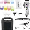 ConairMAN Hair Clippers for Men, 20-Piece Number Cut Home Hair Cutting Kit (Chrome)